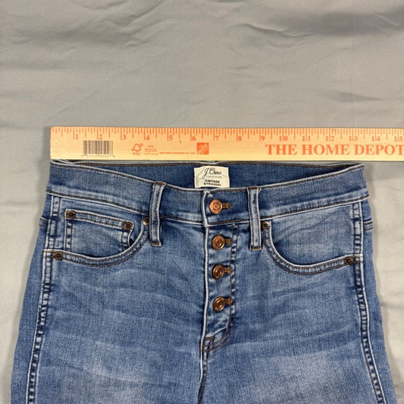 J. Crew Vintage Straight Jeans Button Fly Distressed Light Wash Women's 26 - Picture 5 of 11